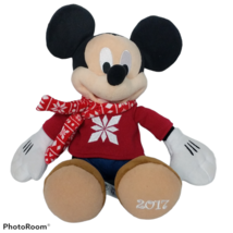 Disney Collection Christmas Mickey Mouse Sweater Scarf Stuffed Animal 2017 - $21.78