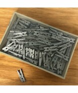 144 Mini SILVER ClothesPins Colored Wooden Small 1” Pins Craft Party Sup... - $10.81 CAD