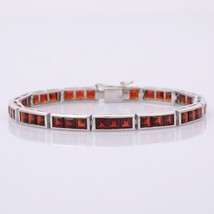 Natural 925 Sterling Silver Red Garnet Bracelet  Best Birthday Gift For Beloved - £114.57 GBP