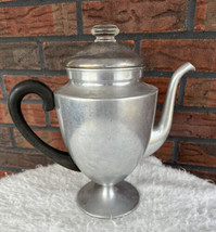 Vintage Silver Gooseneck Teapot Lid 8 Cup Could Percolator Coffee W/Bask... - $32.30