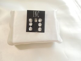 INC 1-3/4&quot; Silver-Tone Triple Crystal Drop Earrings F450 $34 - $16.31