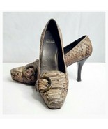 Stuart Weitzman Womens Size 8.5 Brown Snake Skin Square Toe Shoes Heels ... - £34.88 GBP