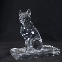 German Shepherd Figurine Viking Martinsville Glass Crystal Dog Paperweight - £31.21 GBP