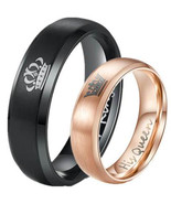COI Tungsten Carbide King Queen Wedding Band Ring - TG3063  - £94.13 GBP