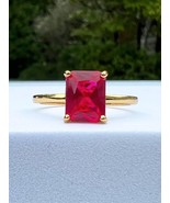 Ruby Ring, Gold Vermeil - £51.35 GBP