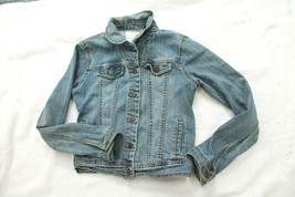 Old Navy Girls Jean Jacket Size XL 14 Blue Denim Medium Wash Button Front - $14.85