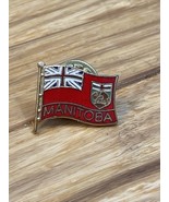 Vintage Manitoba Canada Flag Lapel Hat Pin Travel Souvenir KG JD - $272.87 MXN