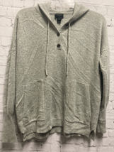 J. Crew Collection 100% Cashmere Pullover Sweater Hoodie Pockets Buttons Gray XS - £69.32 GBP