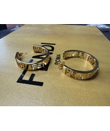Fendi Logo Cut Out Gold Tone Hoop Earrings - €150,51 EUR
