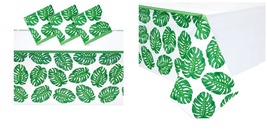 54 x 108 In 3 Pack Tropical Leaves Tablecloth for Luau, Safari Birthday Party - £41.55 GBP