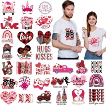 30 Pcs Valentine'S Day Iron On Transfers Cute Hearts Patches Decals Appliques Ir - £20.43 GBP