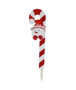 27&quot; Christmas Holiday Lawn Stake Snowman Candy Cane Wood Garden Decoration - $333.89 MXN