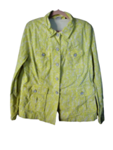 Cabi Fields of Daisies Utility Jacket Size Large Yellow White Button Up ... - $31.67