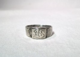 Vintage 1919 Sterling Silver Old Class Signet Ring Cracked Shank K1601 - $143.55