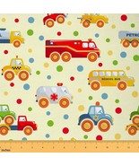 KidzKraft Cartoon Car Adventure Fabric - Fun School Bus, Ambulance, Poli... - $57.52 CAD