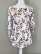 No Comment NWT Women’s Off The shoulder floral top Size S White Pink H7 - £7.32 GBP