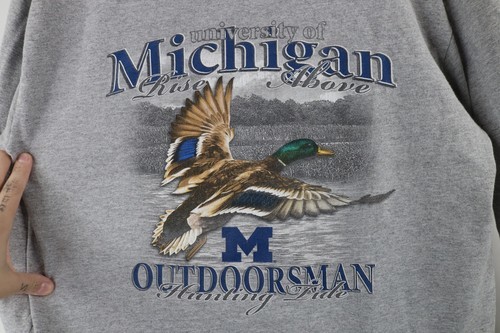 Vintage 90s Mens Large University of Michigan Outdoorsman Long Sleeve T-Shirt Item image 4