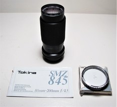 Tokina SMZ 845 Camera Lens 80-200 mm F- 4.5  w/ Manual and Hoya Filter C... - £11.62 GBP