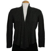 EILEEN FISHER Charcoal Gray Ultrafine Merino Sequin Cropped Cardigan M - £119.89 GBP