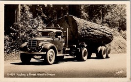 RPPC Hauling A Forest Giant in Oregon Sawyers Photo 1949 Dunedin FL Postcard Y12 - £6.25 GBP