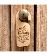 Therapy In Session Wooden Door Sign | Laser Engraved Door Hanging Sign - $441.53 MXN