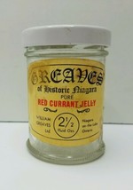 Vintage GREAVES JELLY JAR William Greaves Red Currant Historic Niagara O... - £7.88 GBP