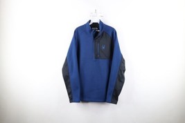 Spyder Mens XL Color Block Heavyweight Bandit Half Zip Pullover Sweater Blue - £56.24 GBP