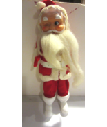 Vintage  Standing Santa Claus felt suit white books japan - $33.25