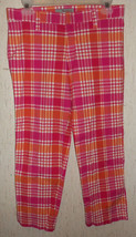 Excellent Womens Hollister Bright Pink Plaid Capris / Cropped Pants Size 6 - £19.73 GBP