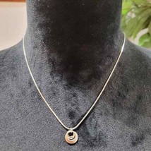 Lia Sophia Womens Silver Tone Double Circle Pendant Necklace - £19.65 GBP
