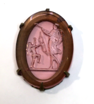 Vintage Intaglio Cameo Cupid Pink Glass Loose Finding Jewelry Component - £21.08 GBP