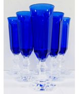 Mario Luca Giusti Blue Acrylic Wine Flute Glasses Set of 6 - $2,524.33 MXN