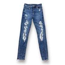 American Eagle Next Level Flex Distressed Jeggings Blue Womens Size 2  2... - £13.92 GBP