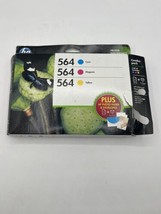 HP 564 Cyan Magenta Yellow Combo Pack Ink Cartridges Genuine EXP 04/2016 - $11.65