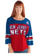 NBA New Jersey Nets First Team Mesh Top Womens Size XL GIII For Her Red Blue - £11.07 GBP