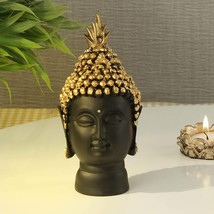Resin Buddha Head Statue Decorative Buddha Idol Golden, 13.7 cm X 6.3 cm) - £23.67 GBP