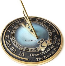 NauticalMart Brass Sundial Grow Old with Me (Blue Color) - £69.58 GBP