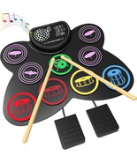 Electric Drum Set, Mazahei 9 Pad Silicon Foldable Electronic Practice Dr... - $64.97