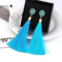 Women Girl Teen Bohemian Crystal Long Tassel Dangle Earrings Fashion Jewelry_ - £3.98 GBP