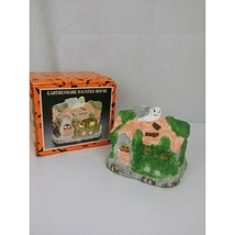 CERAMIC HALLOWEEN HAUNTED HOUSE TEALIGHT CANDLE HOLDER - $6.88