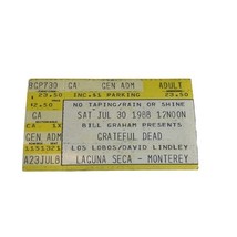 Grateful Dead Concert Ticket Jul 30 1988 Monterey w Los Lobos D. Lindley... - $20.00