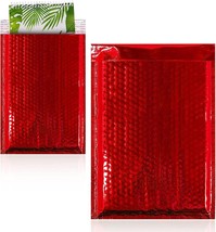 Red METALLIC Poly Bubble Mailers 6.5x9/ 350 Mailing Padded Envelopes - £87.27 GBP