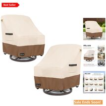 Elegant &amp; Durable 600D Waterproof Swivel Lounge Chair Covers - 2 Pack 30... - $78.16