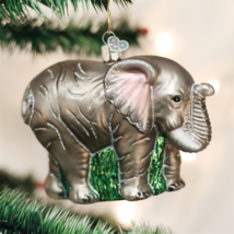 Old World Christmas Large Elephant Zoo Animal Glass Christmas Ornament 12159 - £19.08 GBP