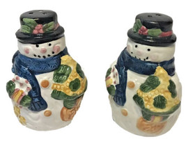 Snowman Ceramic Salt and Pepper Shakers Christmas Holiday - £10.04 GBP