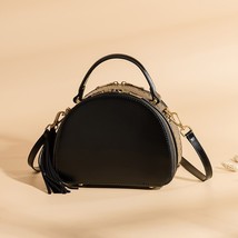 Hot half Moon Rivet Bags split leather single shoulder bag Independent design ta - £114.30 GBP