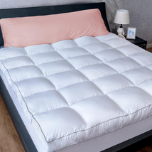 Cooling Plush Mattress Topper Bed Thick Pillow Top Pad Hotel Quality Deep Pocket - £91.58 GBP+