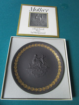 Black Basalt Wedgwood Coupe Shape Plate &quot;Mother&quot; NIB 6 1/2&quot; orig - £59.35 GBP