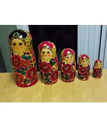 Handmade Russia Matpewka Russian Nesting Dolls BIG 11" to  4"  5 Pcs circa 1989 - £26.69 GBP
