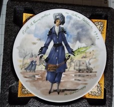 Vintage D&#39;Arceau-Limoges Edith, The Practical Woman Porcelain Plate 1977 - $20.99